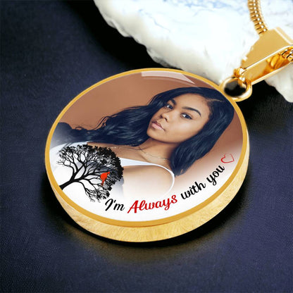 Always With You Circle Photo Memorial Necklace
