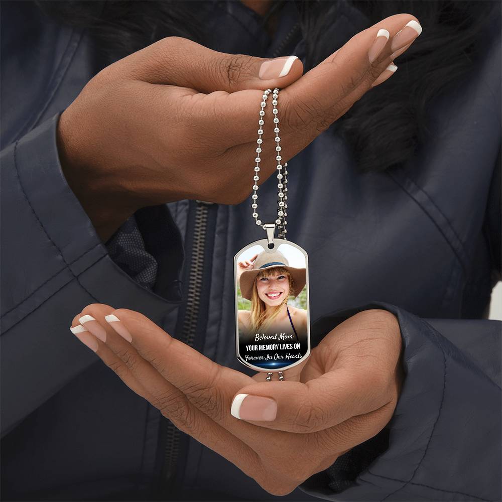 Memory Lives On Custom Name Dog-tag Necklace