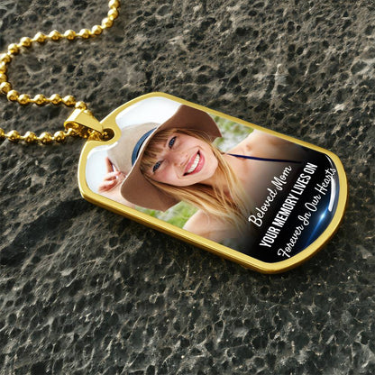 Memory Lives On Custom Name Dog-tag Necklace