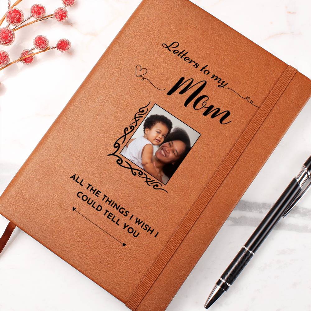Letters to My Mom Photo Leather Memorial Journal