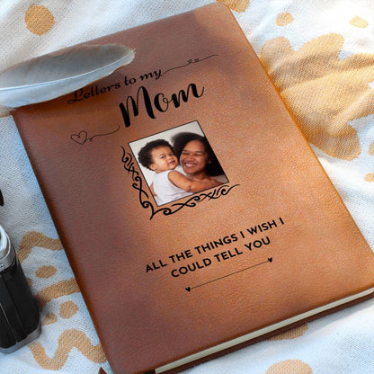 Letters to My Mom Photo Leather Memorial Journal