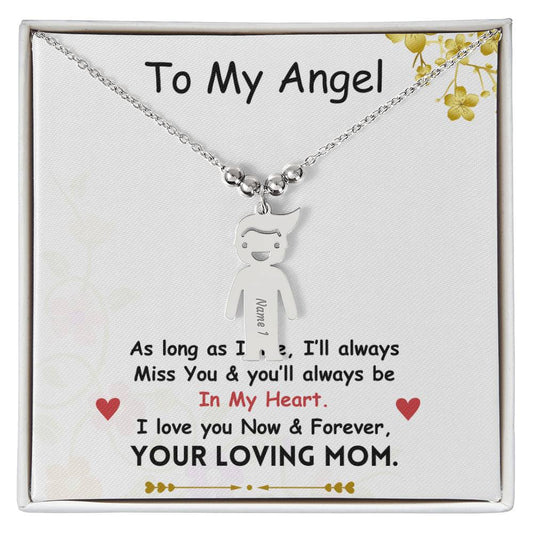 Kid Charm Memorial Necklace for Mom