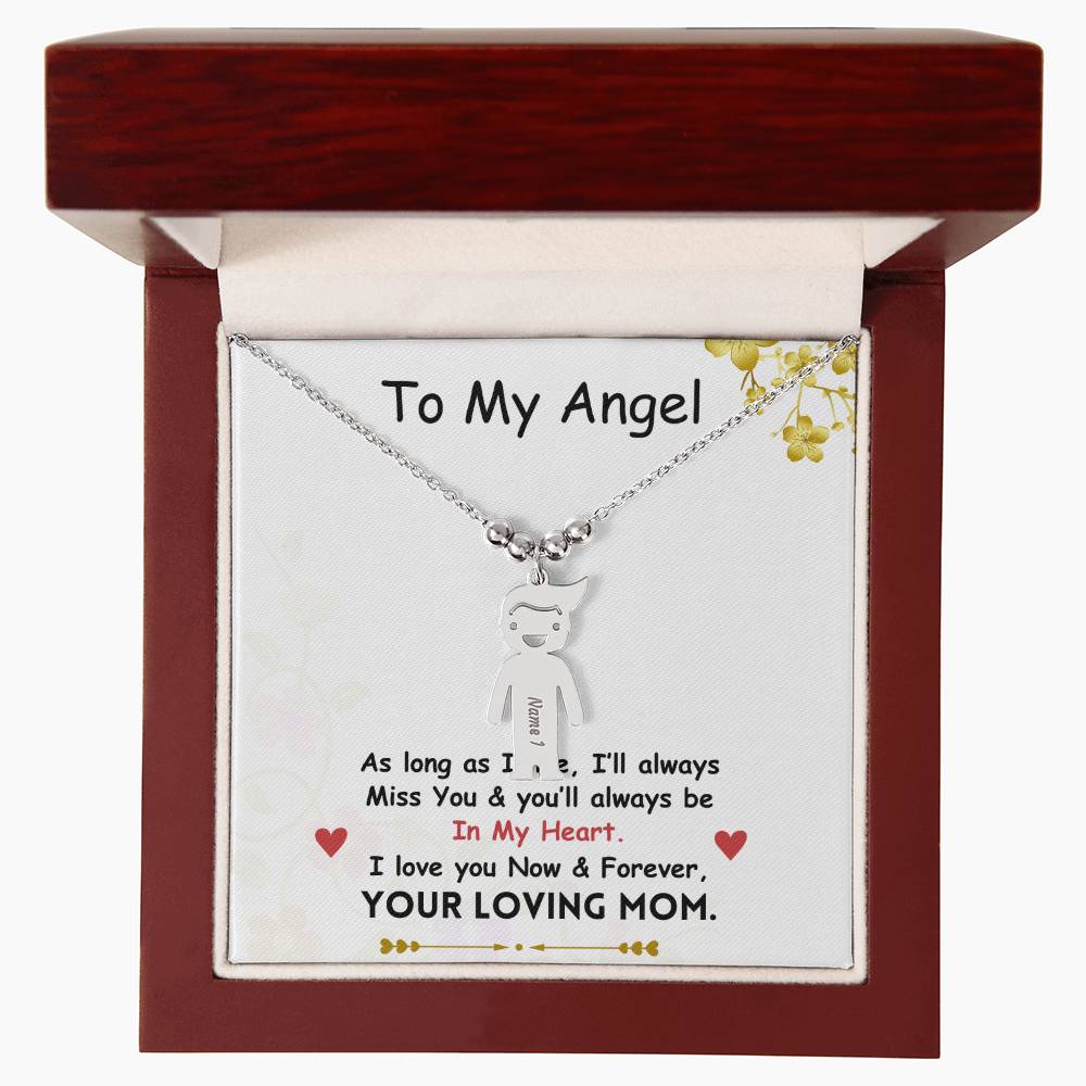 Kid Charm Memorial Necklace for Mom