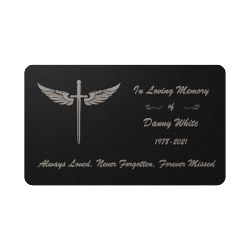 Custom Engraved Cross Wings Wallet Card