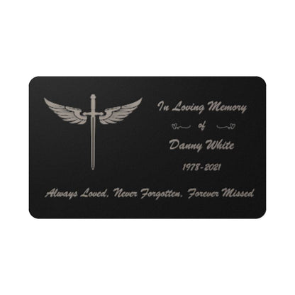 Custom Engraved Cross Wings Wallet Card