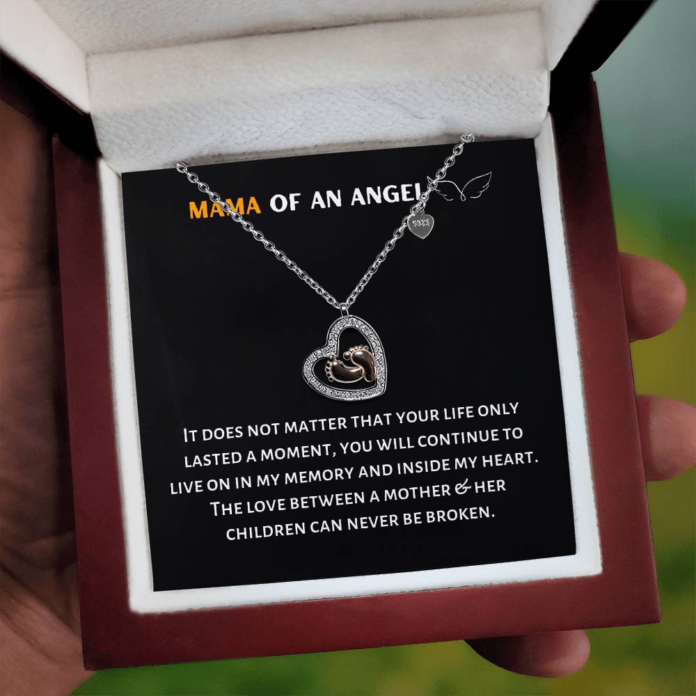 Mama of an Angel Baby Feet Necklace