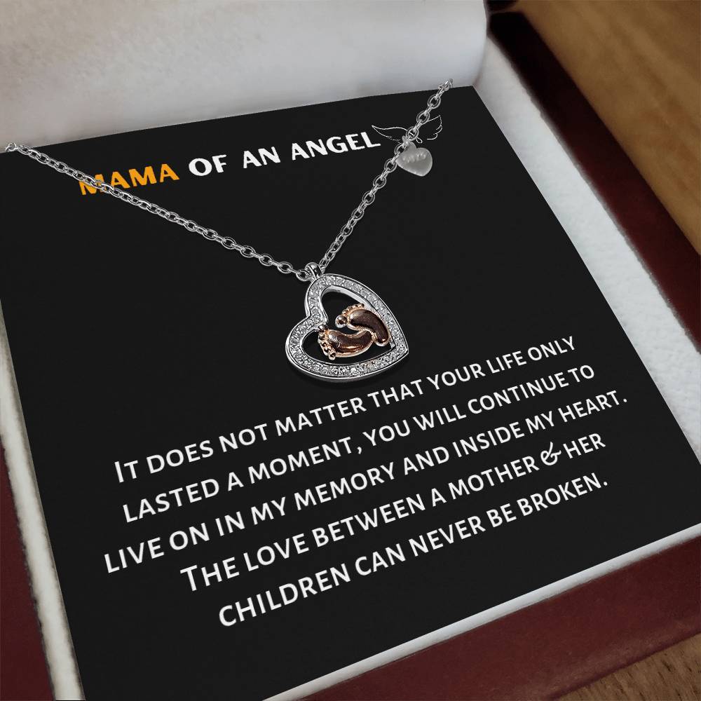 Mama of an Angel Baby Feet Necklace
