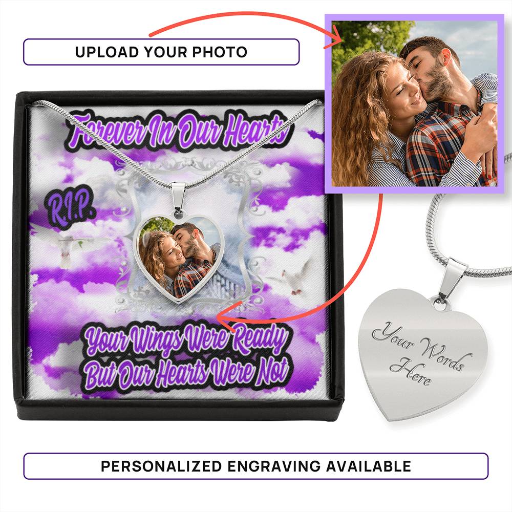 Wings Were Ready Custom Heart Photo Necklace