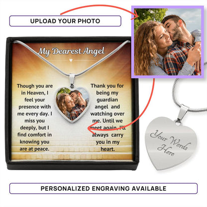 Dearest Angel Custom Photo Heart Memorial Necklace