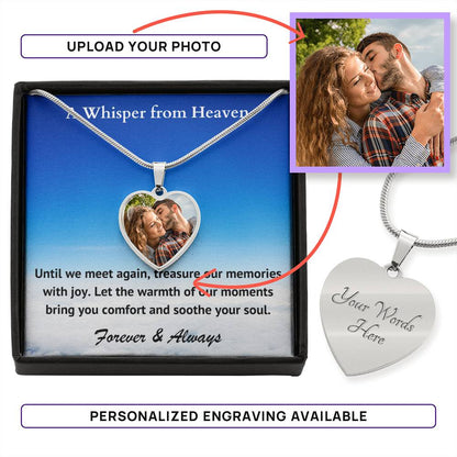 Treasure Our Memories Custom Photo Heart Memorial Necklace