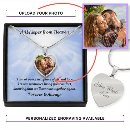 I Am At Peace Custom Photo Heart Memorial Necklace