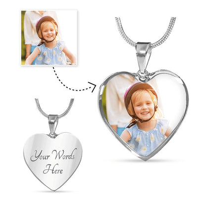 Forever Connected Custom Photo Heart Memorial Necklace