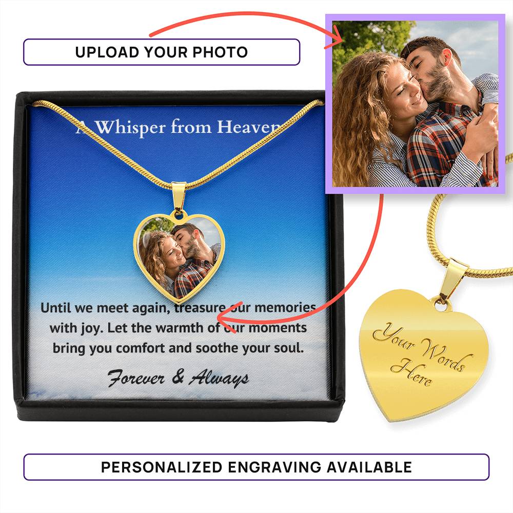 Treasure Our Memories Custom Photo Heart Memorial Necklace