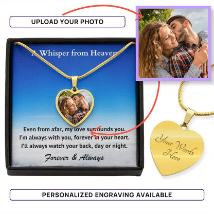 My Love Surrounds You Custom Photo Heart Memorial Necklace