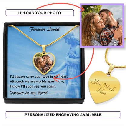 Forever Loved Custom Photo Heart Memorial Necklace