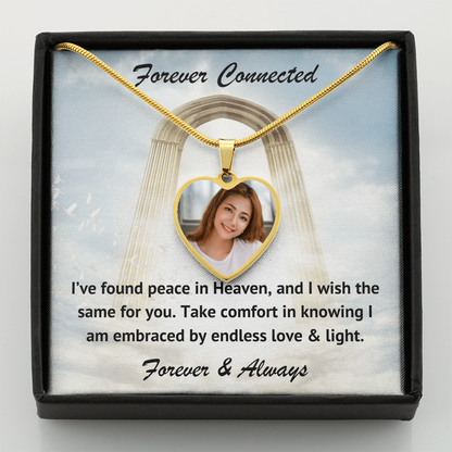 Take Comfort Custom Photo Heart Memorial Necklace