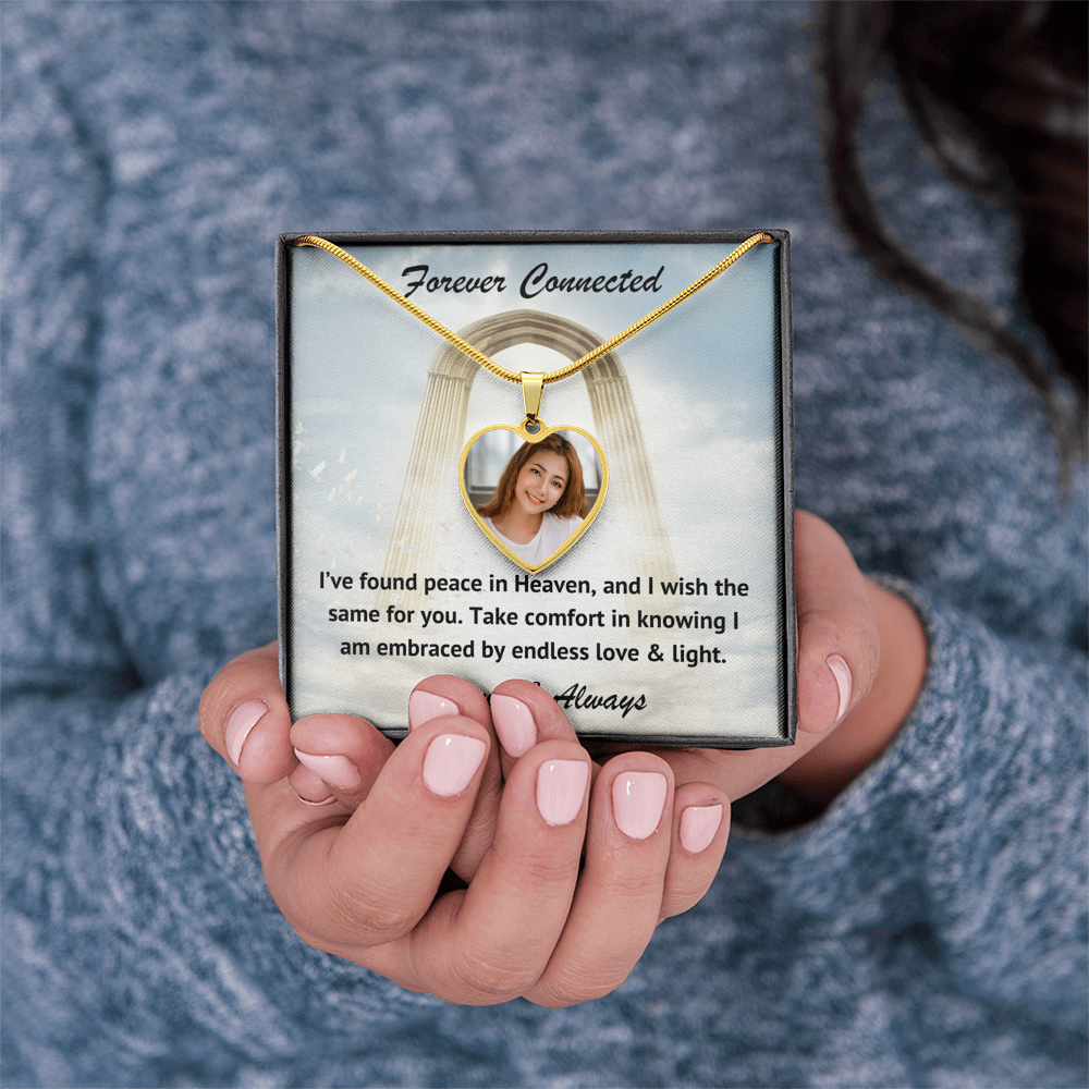 Take Comfort Custom Photo Heart Memorial Necklace