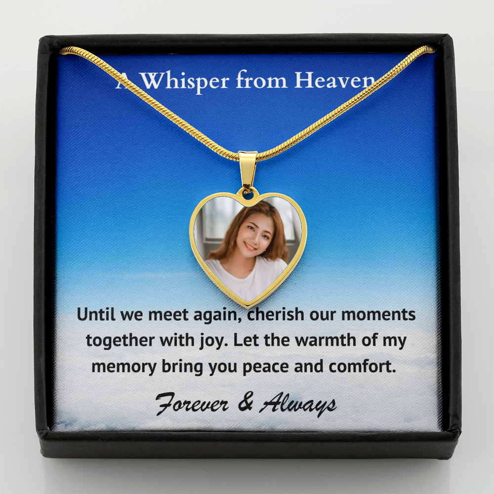 Cherish Our Moments Custom Photo Heart Memorial Necklace