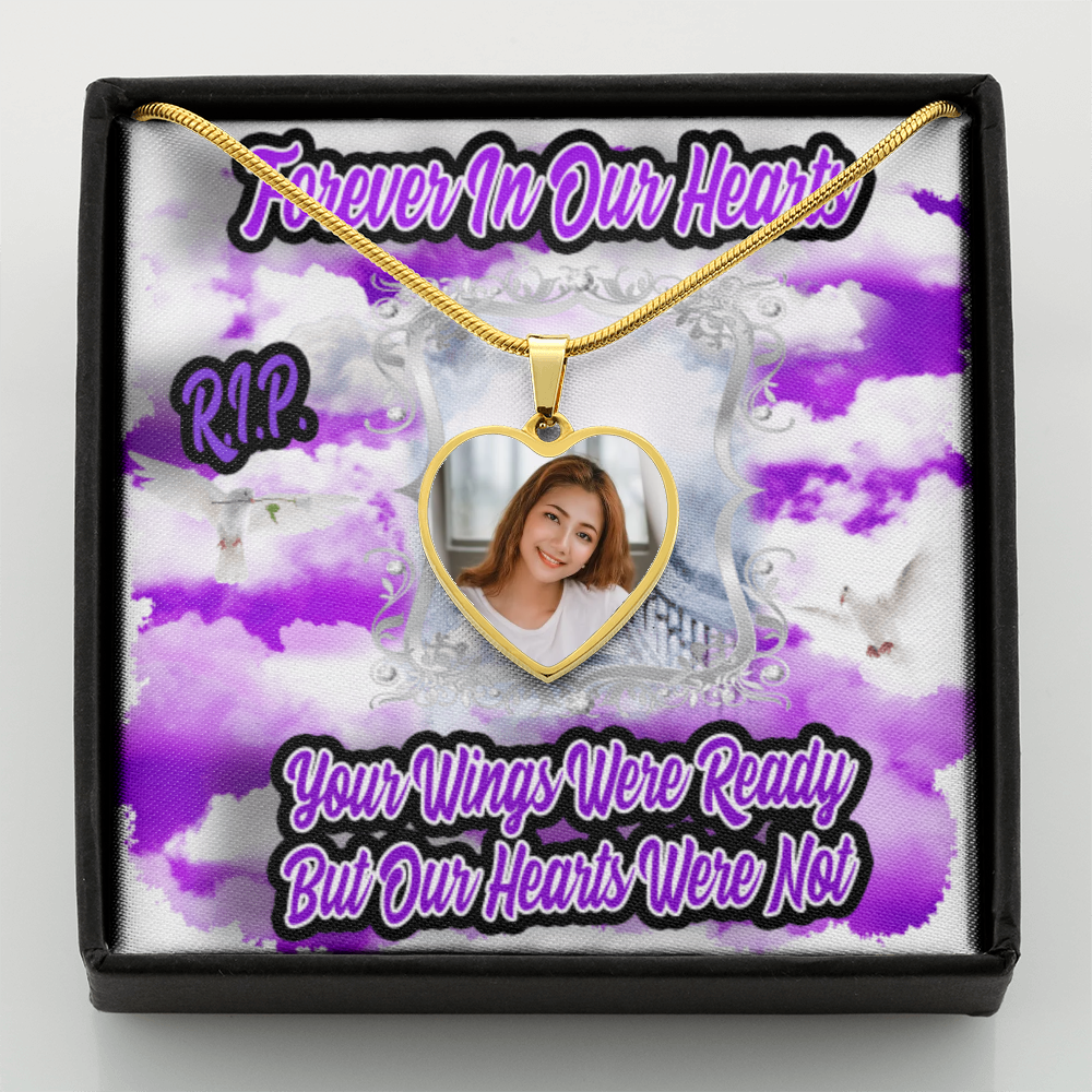 Wings Were Ready Custom Heart Photo Necklace