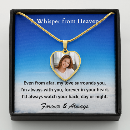 My Love Surrounds You Custom Photo Heart Memorial Necklace