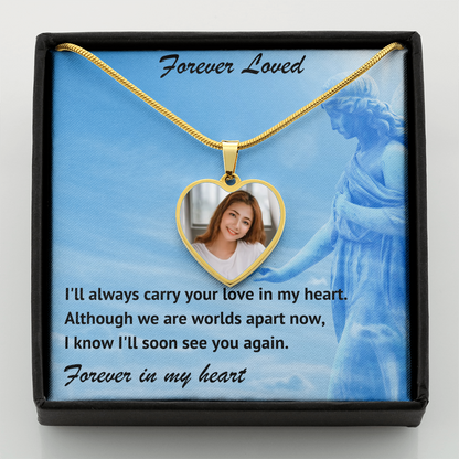 Forever Loved Custom Photo Heart Memorial Necklace