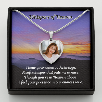 Endless Love Custom Photo Heart Memorial Necklace