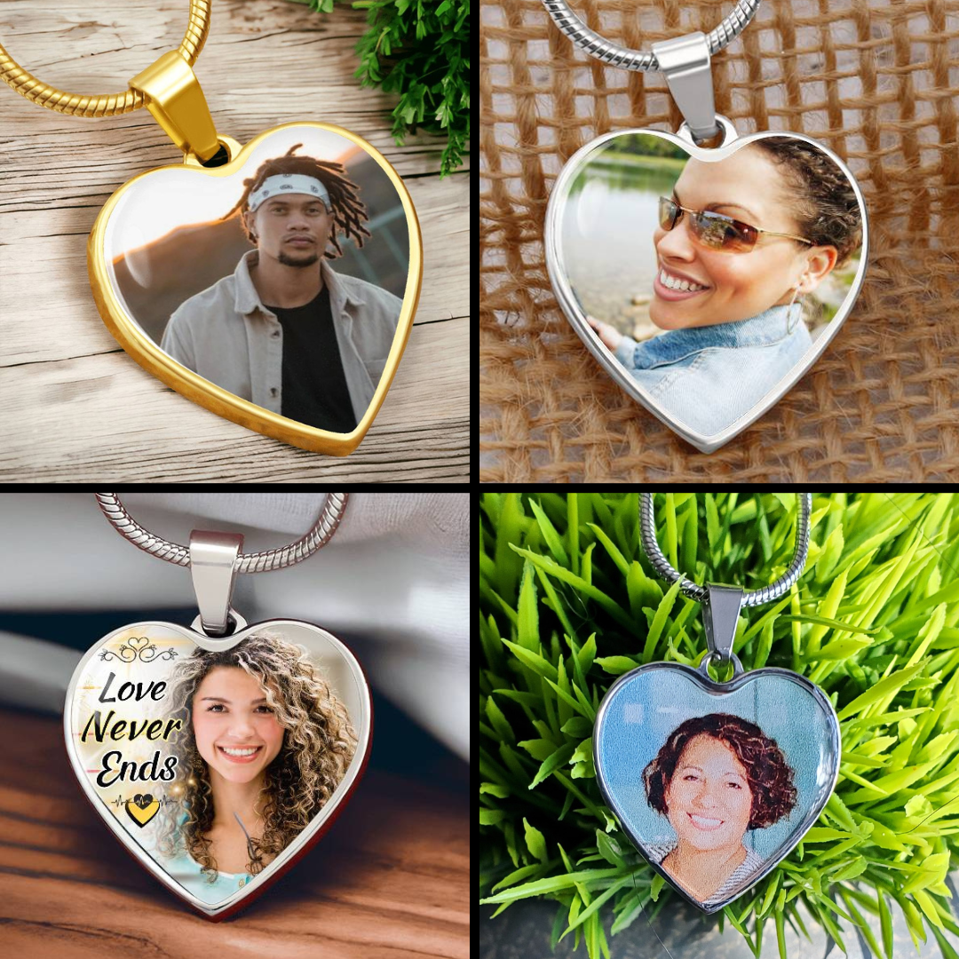 Photo Engraved Necklace Memorial Gift