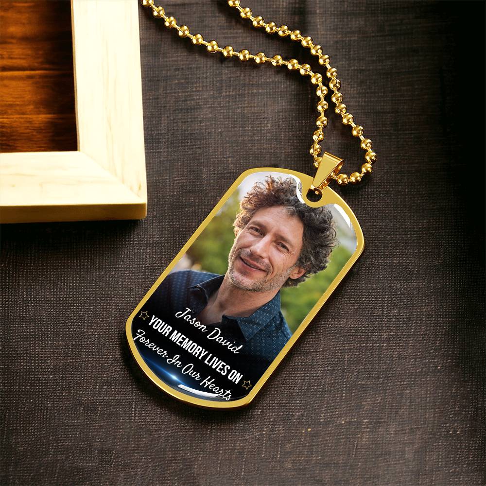 Memory Lives On Custom Name Dog-tag Necklace