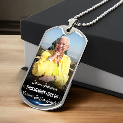 Memory Lives On Custom Name Dog-tag Necklace