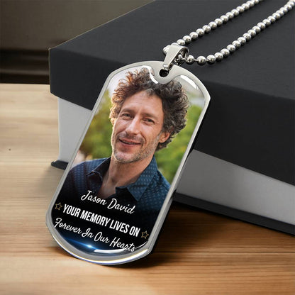 Memory Lives On Custom Name Dog-tag Necklace