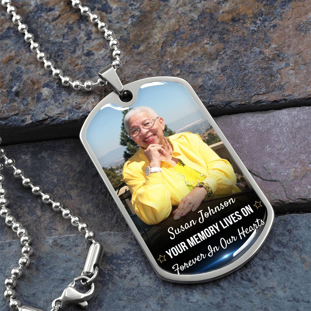 Memory Lives On Custom Name Dog-tag Necklace