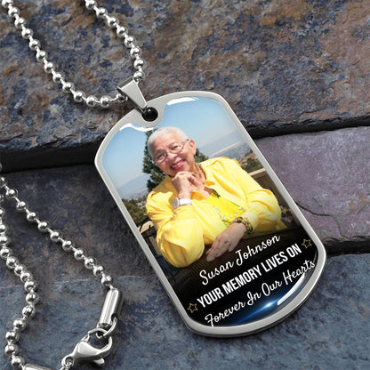 Memory Lives On Custom Name Dog-tag Necklace