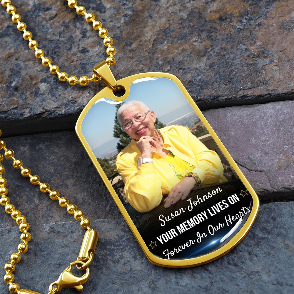 Memory Lives On Custom Name Dog-tag Necklace