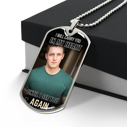 Carry You In My Heart Dog-tag Photo Memorial Necklace