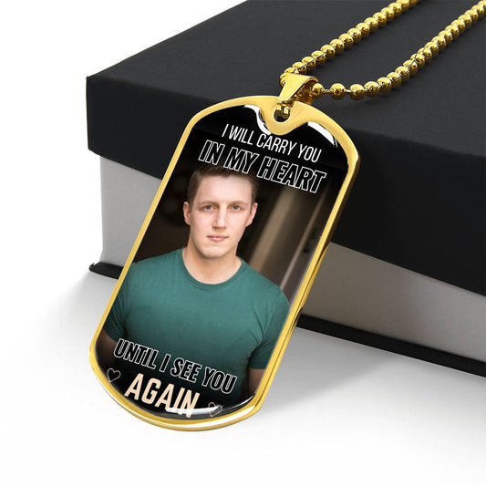 Carry You In My Heart Dog-tag Photo Memorial Necklace