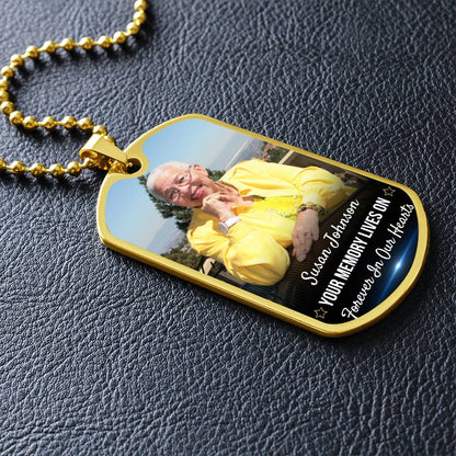 Memory Lives On Custom Name Dog-tag Necklace