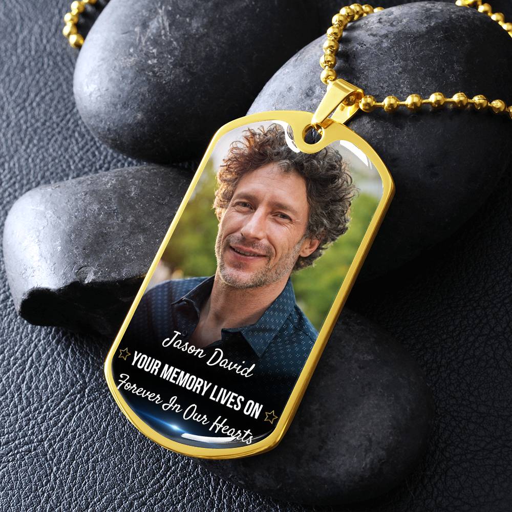 Memory Lives On Custom Name Dog-tag Necklace