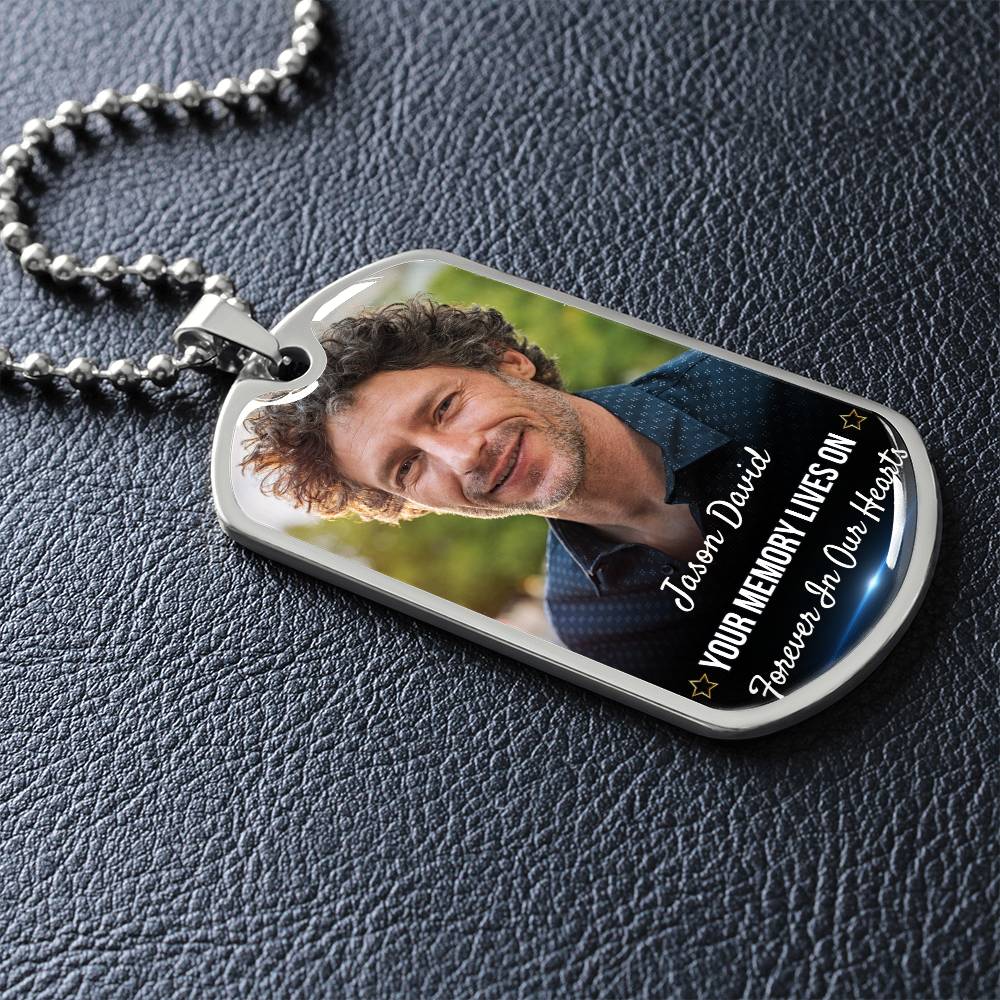 Memory Lives On Custom Name Dog-tag Necklace