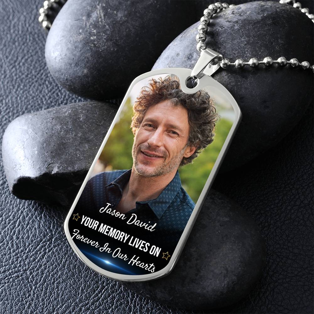 Memory Lives On Custom Name Dog-tag Necklace