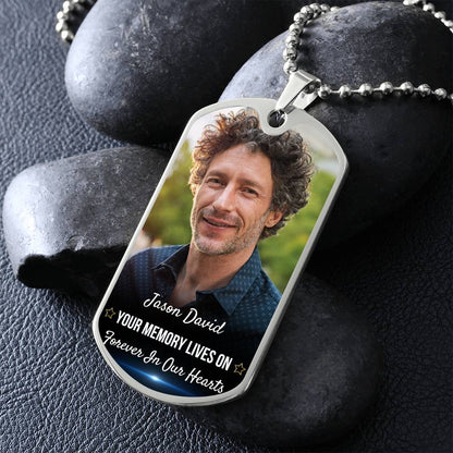 Memory Lives On Custom Name Dog-tag Necklace