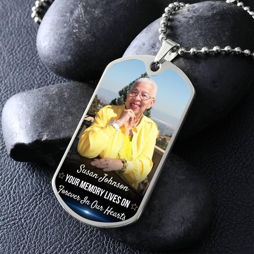 Memory Lives On Custom Name Dog-tag Necklace