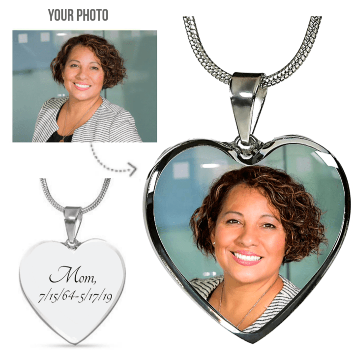 Photo Engraved Necklace Memorial Gift (Manual Upload)