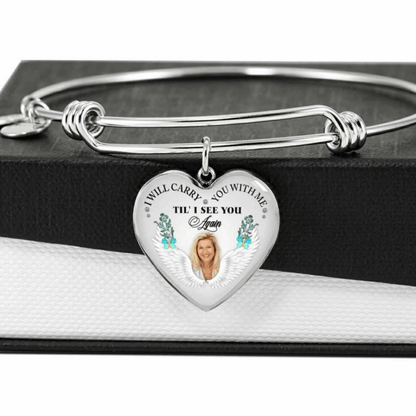 Carry You With Me Heart Memorial Bangle