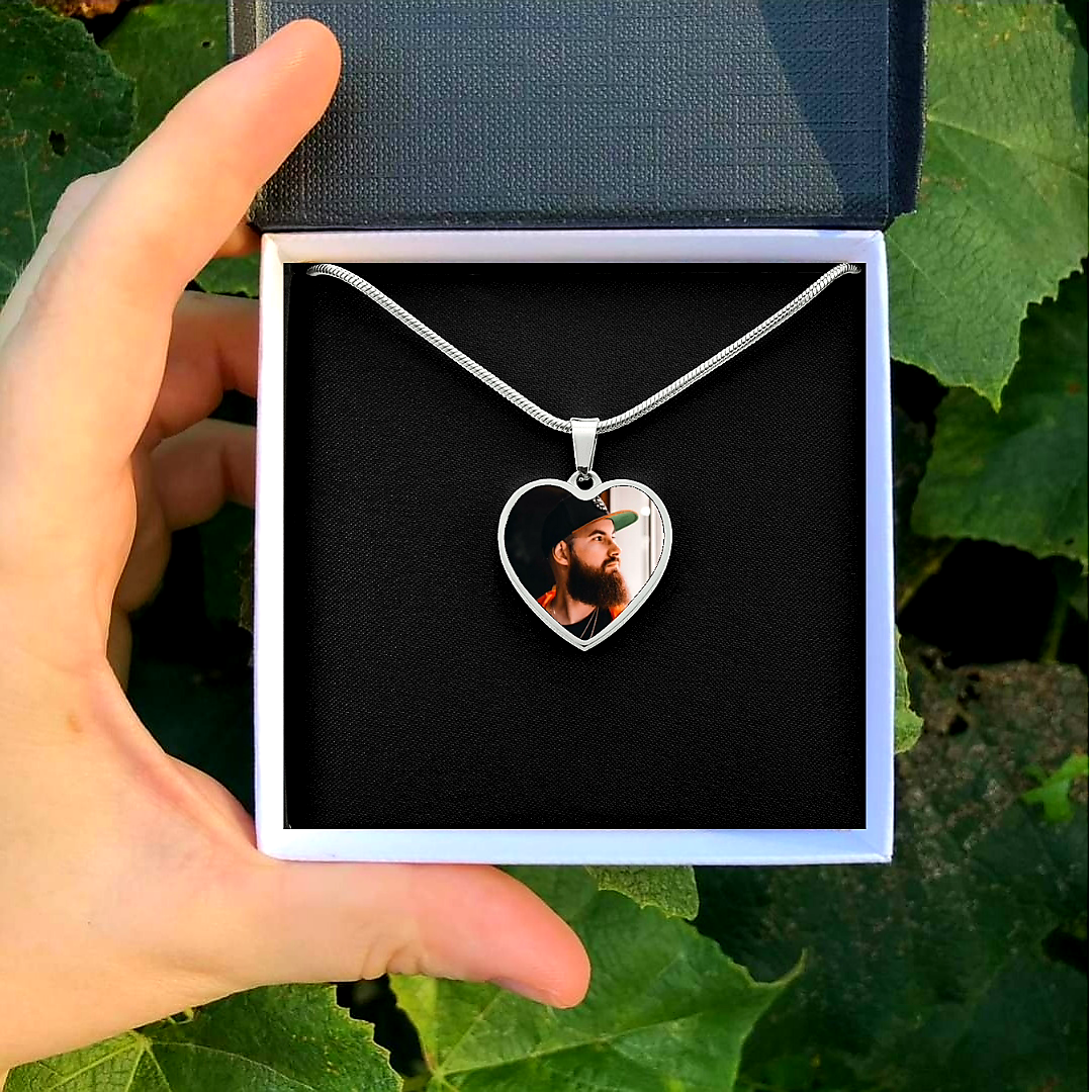 Personalized Crystal Photo Necklace Heart | Laser-Engraved Picture Gift –  3D Crystal Gift
