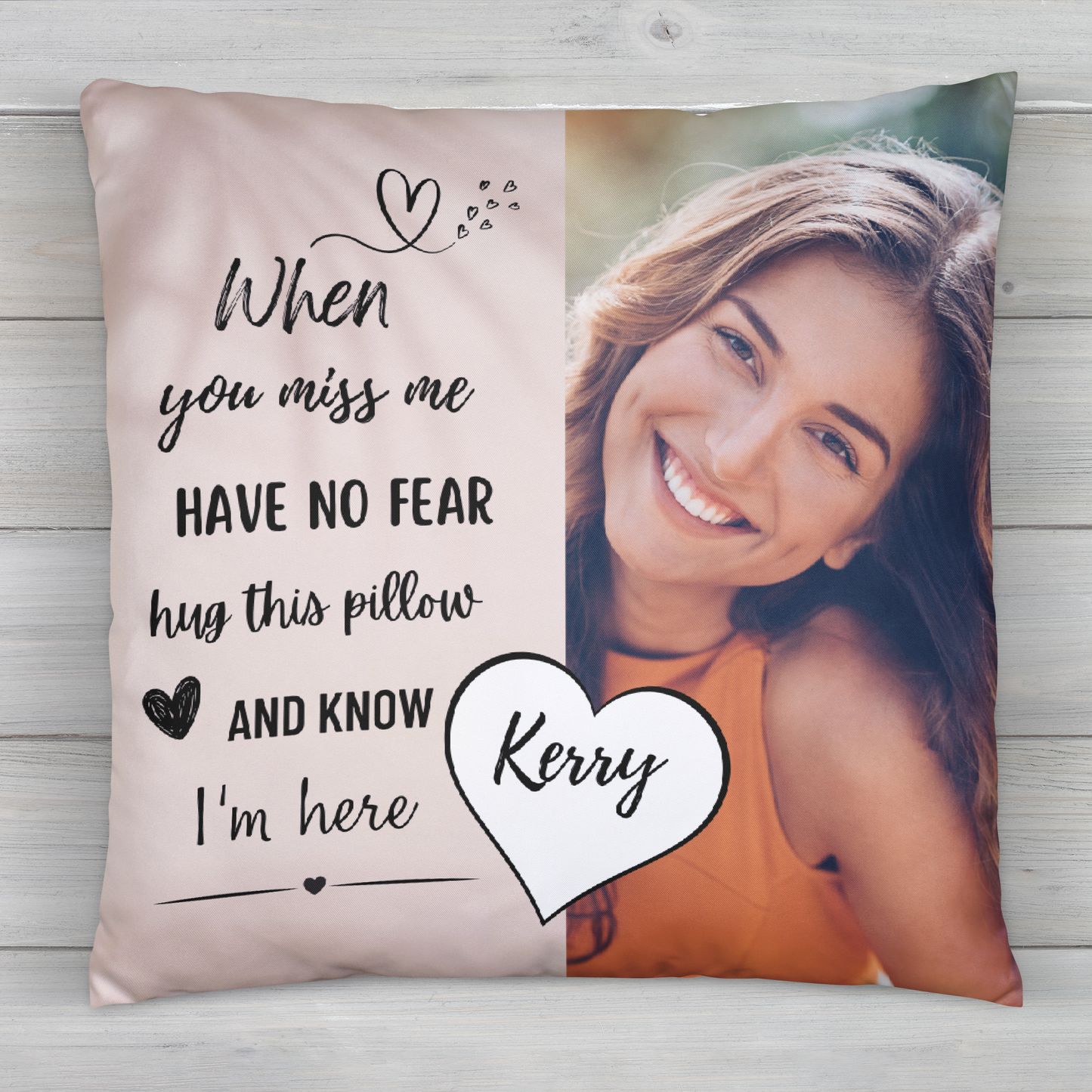 Hug This Pillow Square Brown Photo Pillow