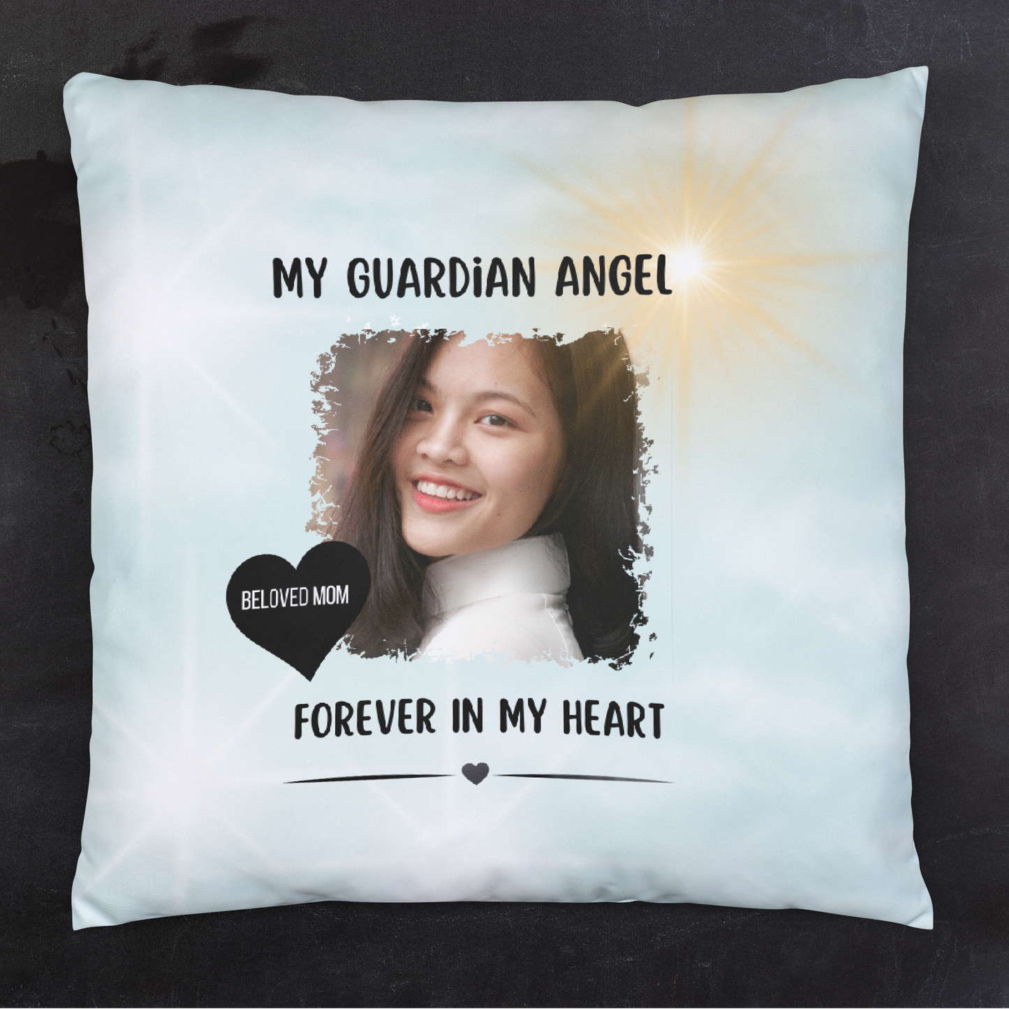 Guardian Angel Polyester Photo Memorial Pillow