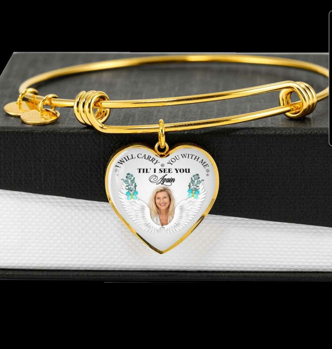 Carry You With Me Heart Memorial Bangle