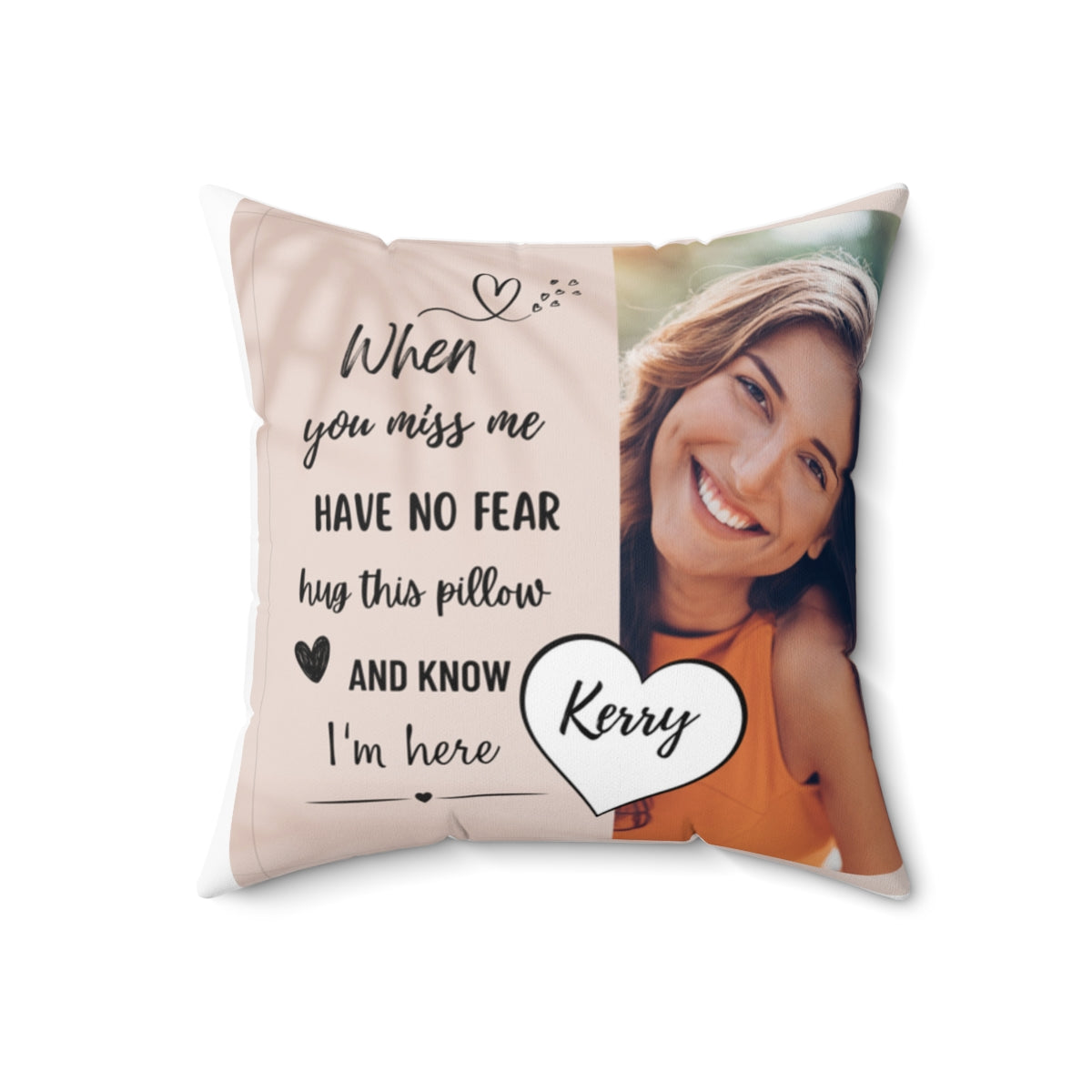 Hug This Pillow Square Brown Photo Pillow