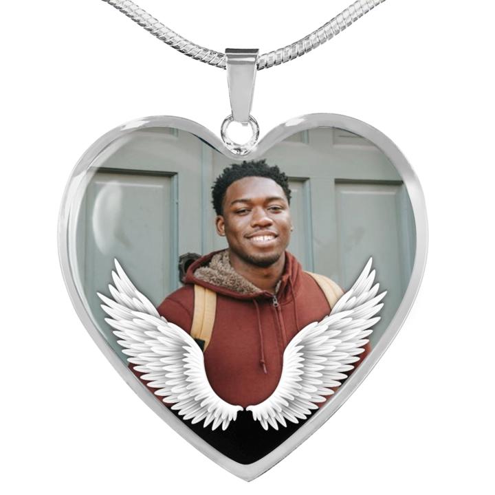 New Heart Memorial Necklace with Wings