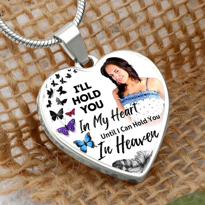 Hold You In My Heart Memorial Photo Necklace